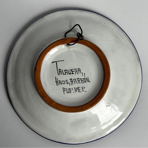 TALAVERA Multi Coloured Mexican Pottery Plate Wall Hanging Art Pue 5.5 inch - Picture 6 of 6